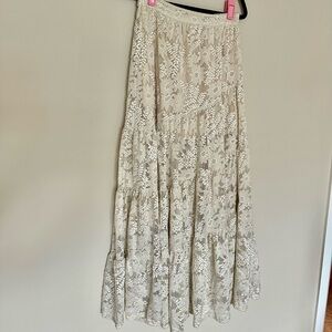 Altar'd State Cream Floral Maxi Skirt